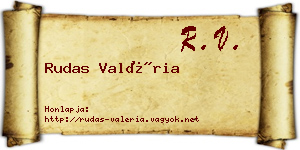 Rudas Valéria névjegykártya